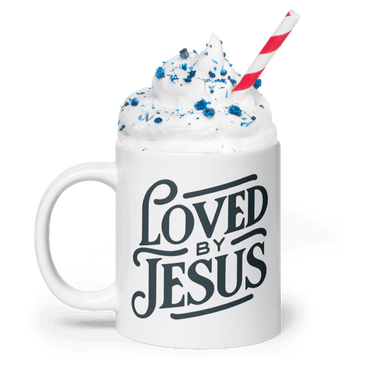 White glossy mug Love by Jesus