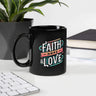 Black Mug Faith Hope & Love 