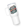 Travel mug with a handle Faith hope Love 