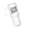 Travel mug with a handle Loved by Jesus 